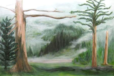 Morning Fog, 6' x 4', oil on canvas, 2013