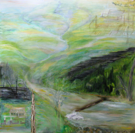 Going Home, 4' x4', oil on canvas, 2013